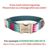Personalized Dog Collar Customized Pet Collars Free Engraving ID Nameplate Tag Pet Accessory Natural Puppy Collars Leash Set