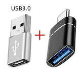 2PCS Charger Adapter USB3.0 To Type C OTG Connector