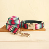 Personalized Dog Collar Customized Pet Collars Free Engraving ID Nameplate Tag Pet Accessory Natural Puppy Collars Leash Set