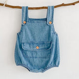 Spring Kids Boy Girl Cowboy Braces Rompers