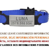 Personalized ID Tag Cat Collar Bell Engraving Safety Breakaway Small Dog Nylon Adjustable for Puppy Kittens Necklace