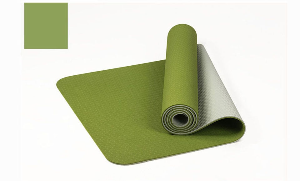 183*61cm 6mm Thick Double Color Non-slip TPE Yoga Mat Quality Exercise Sport Mat for Fitness Gym Home Tasteless Pad
