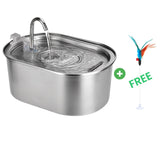 Cat Drinking Fountain Automatic Stainless Steel Pet Fountains Water Dispenser Ultra-quiet Pump Water Foutain for Multiple Pets