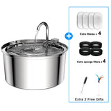 Cat Drinking Fountain Automatic Stainless Steel Pet Fountains Water Dispenser Ultra-quiet Pump Water Foutain for Multiple Pets