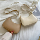 Retro Solid Color PU Leather Shoulder Handbags