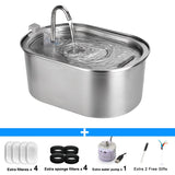 Cat Drinking Fountain Automatic Stainless Steel Pet Fountains Water Dispenser Ultra-quiet Pump Water Foutain for Multiple Pets