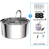 Cat Drinking Fountain Automatic Stainless Steel Pet Fountains Water Dispenser Ultra-quiet Pump Water Foutain for Multiple Pets