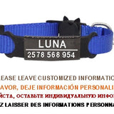 Personalized ID Tag Cat Collar Bell Engraving Safety Breakaway Small Dog Nylon Adjustable for Puppy Kittens Necklace