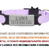 Personalized ID Tag Cat Collar Bell Engraving Safety Breakaway Small Dog Nylon Adjustable for Puppy Kittens Necklace
