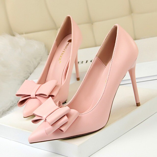 Cute bow women high heel