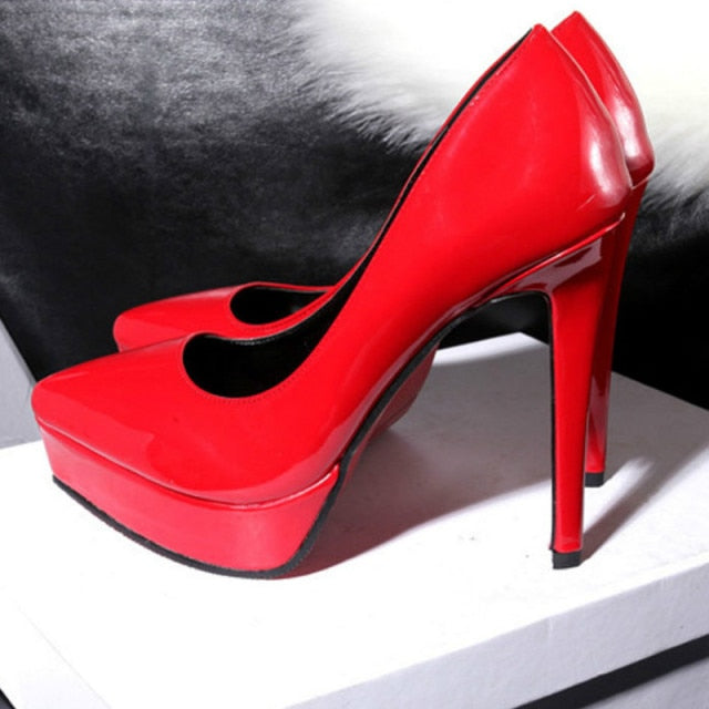 Patent Leather High-heeled Shoes