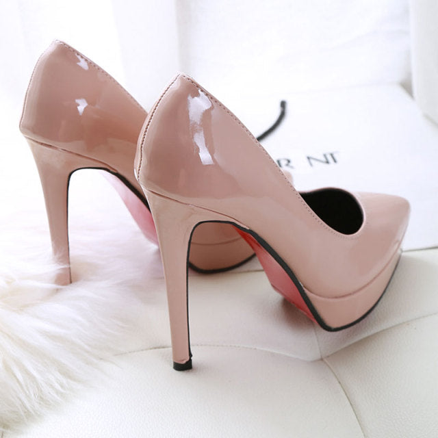 Patent Leather High-heeled Shoes