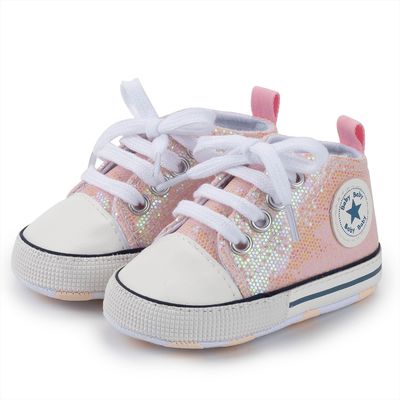 Baby Canvas Classic Sports Sneakers Newborn Baby Boys Girls Print Star First Walkers Shoes Infant Toddler Anti-slip Baby Shoes