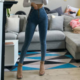 High Waist Zipper Denim Jeans