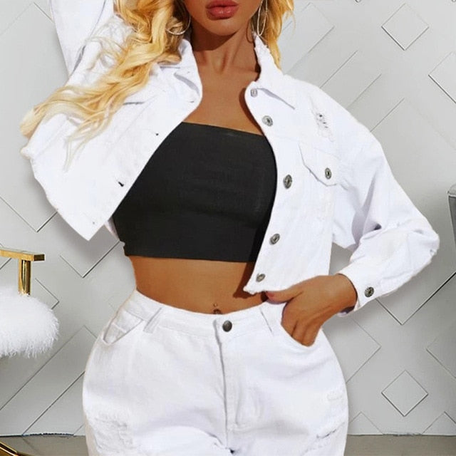 Cropped Jeans Jacket & Shorts