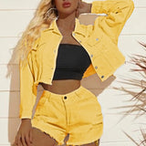 Cropped Jeans Jacket & Shorts