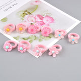 10 PCS Lovely Flower Princess Headwear Headdress Children Hair Ropes Girls Hair Accessories Kids Elastic Hair Bands