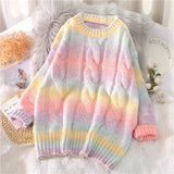 Autumn Winter Women Rainbow Sweaters