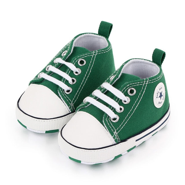 Baby Canvas Classic Sports Sneakers Newborn Baby Boys Girls Print Star First Walkers Shoes Infant Toddler Anti-slip Baby Shoes