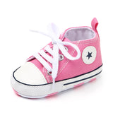 Baby Canvas Classic Sports Sneakers Newborn Baby Boys Girls Print Star First Walkers Shoes Infant Toddler Anti-slip Baby Shoes