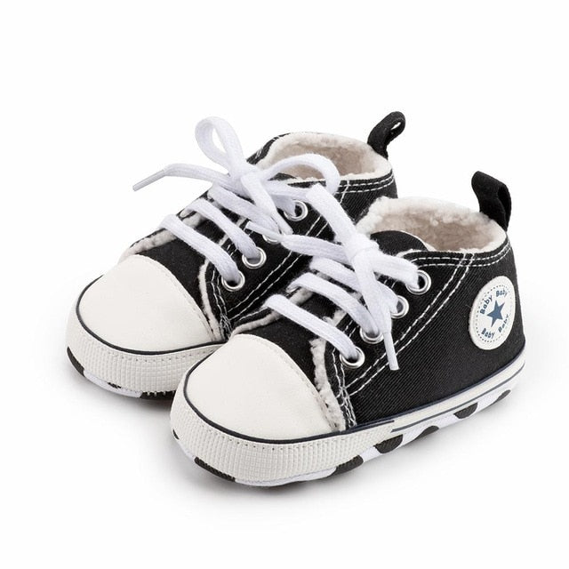 Baby Canvas Classic Sports Sneakers Newborn Baby Boys Girls Print Star First Walkers Shoes Infant Toddler Anti-slip Baby Shoes