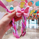 2021 New Girls Cute Cartoon Bow Butterfly Colorful Braid Headband Kids Ponytail Holder Rubber Bands Fashion Hair Accessories
