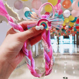 2021 New Girls Cute Cartoon Bow Butterfly Colorful Braid Headband Kids Ponytail Holder Rubber Bands Fashion Hair Accessories