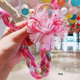 2021 New Girls Cute Cartoon Bow Butterfly Colorful Braid Headband Kids Ponytail Holder Rubber Bands Fashion Hair Accessories