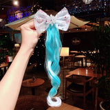 2021 New Girls Cute Cartoon Bow Butterfly Colorful Braid Headband Kids Ponytail Holder Rubber Bands Fashion Hair Accessories