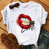 Kiss Lip Funny Summer Soft T Shirt