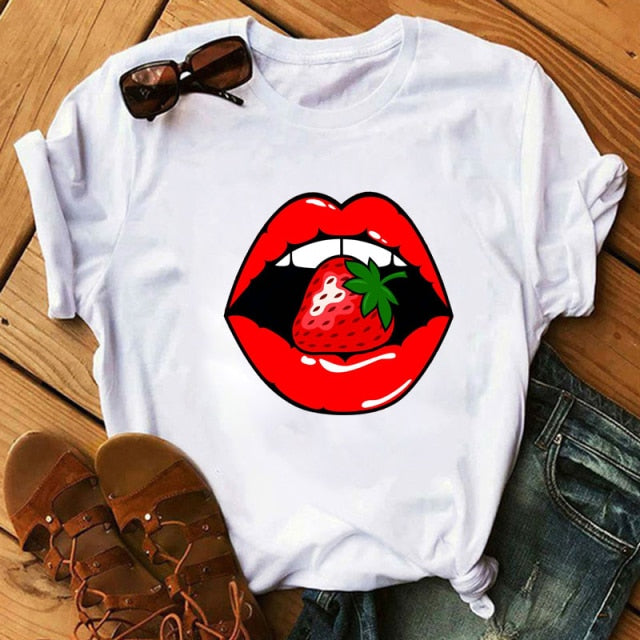 Kiss Lip Funny Summer Soft T Shirt