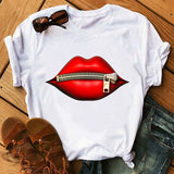 Kiss Lip Funny Summer Soft T Shirt