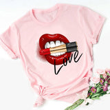 Kiss Lip Funny Summer Soft T Shirt