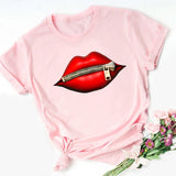 Kiss Lip Funny Summer Soft T Shirt