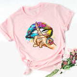 Kiss Lip Funny Summer Soft T Shirt