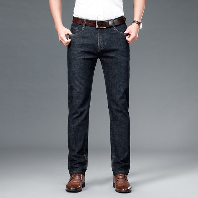 Men's Jeans Business 2021 New Brand Casual Fashion Classic Top Brand High Quality Trousers Slim Denim Overalls Pants Men Jeans