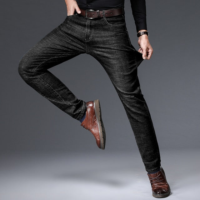 Men's Jeans Business 2021 New Brand Casual Fashion Classic Top Brand High Quality Trousers Slim Denim Overalls Pants Men Jeans