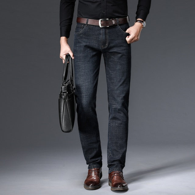 Men's Jeans Business 2021 New Brand Casual Fashion Classic Top Brand High Quality Trousers Slim Denim Overalls Pants Men Jeans