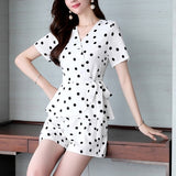 Polka dot shorts suit