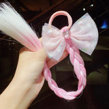 2021 New Girls Cute Cartoon Bow Butterfly Colorful Braid Headband Kids Ponytail Holder Rubber Bands Fashion Hair Accessories