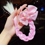 2021 New Girls Cute Cartoon Bow Butterfly Colorful Braid Headband Kids Ponytail Holder Rubber Bands Fashion Hair Accessories
