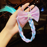 2021 New Girls Cute Cartoon Bow Butterfly Colorful Braid Headband Kids Ponytail Holder Rubber Bands Fashion Hair Accessories