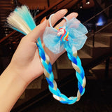 2021 New Girls Cute Cartoon Bow Butterfly Colorful Braid Headband Kids Ponytail Holder Rubber Bands Fashion Hair Accessories