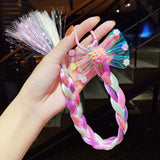 2021 New Girls Cute Cartoon Bow Butterfly Colorful Braid Headband Kids Ponytail Holder Rubber Bands Fashion Hair Accessories