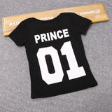 Children Funny T Shirt Boys Prince Tees Girls Princess T-shirts Kids Casual Tops White Black Number One 01 Baby Girl Clothing